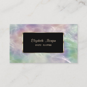 Cartão De Visita Elegante Colorido Pérola Iridescente Holográfico