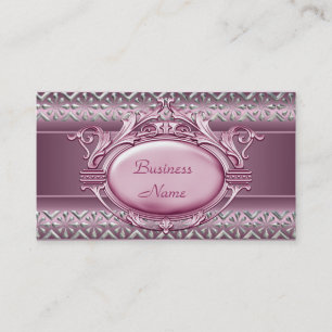 Cartão de Visita Elegante com Corte Satin Rosa Pra