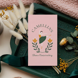 Cartão De Visita Elegante, cor-de-rosa, professor de dança de Balé 