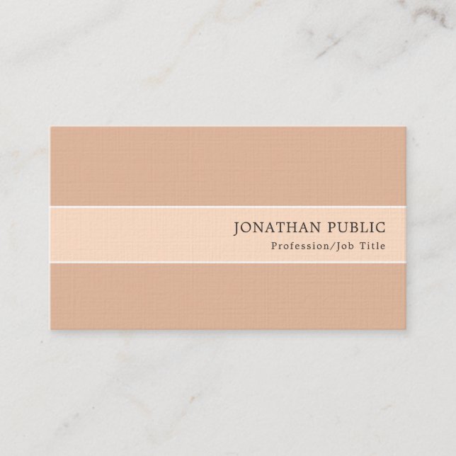 Cartão De Visita Elegante Cor Harmonia Moderna Premium Linen Luxury (Frente)