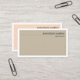Cartão De Visita Elegante Cores de Vintage Simples Chic Modern Plai