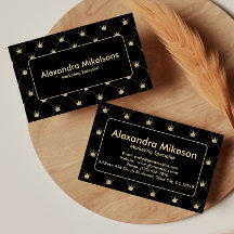 Elegante Coroa Dourada em Preto Padrão Profissiona