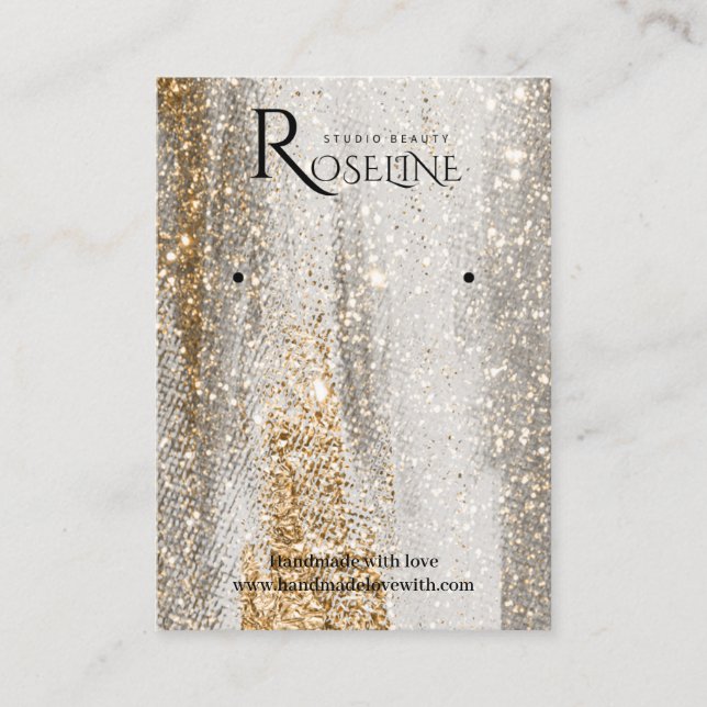 Cartão De Visita Elegante da Cinza Dourada da Mortalha de Pincel (Frente)