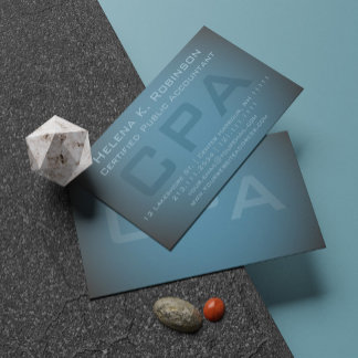 Cartão De Visita Elegante da CPA Certified Public Accountants Teal 