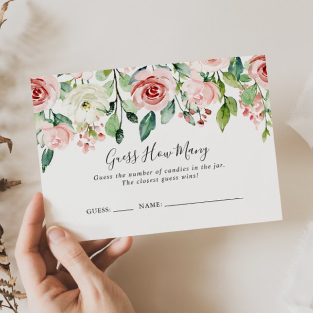 Cartão De Visita Elegante Dacil Floral Adivinha Quantos Placas De J (Criador carregado)