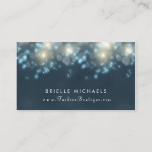Cartão De Visita Elegante Dark Teal Bokeh Fashion Boutique