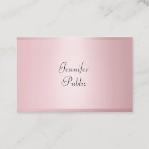 Cartão De Visita Elegante de Caligrafia Moderna Dourada rosa