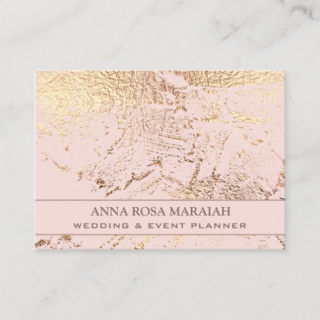 Cartão De Visita *~* Elegante De Casamento De Beleza De Pastel Gold (Frente)