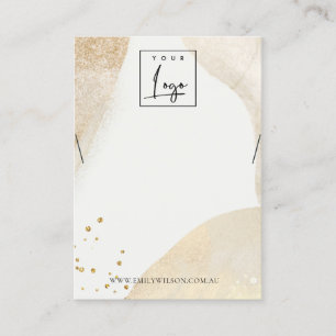 Cartão De Visita Elegante de colar em forma de Abstrato Dourado pá