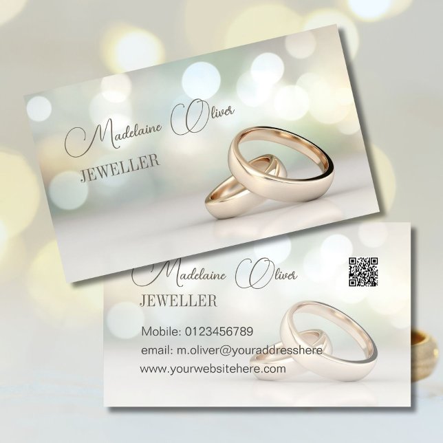 Cartão De Visita Elegante de eventos profissionais QR Rings (Criador carregado)