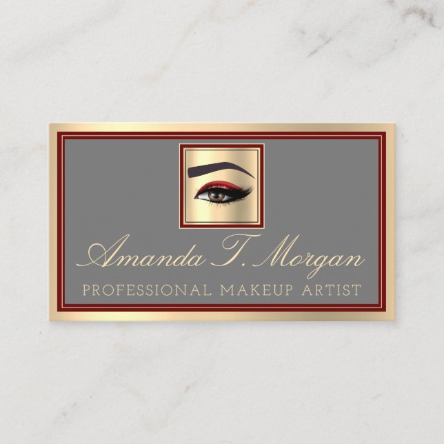 Cartão De Visita Elegante de Extensão de Lash de Maqueamento Profis (Frente)
