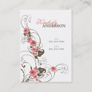 Cartão de visita elegante de Fleur dos rosas