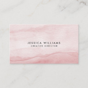 Cartão De Visita Elegante de Ómbre de Aquarela da Rosa claro bonito