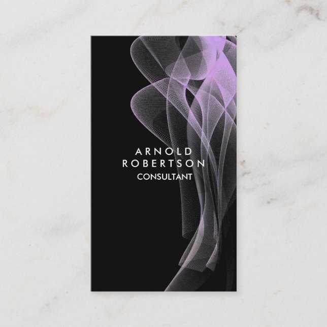 Cartão De Visita Elegante de padrão de onda único (Frente)