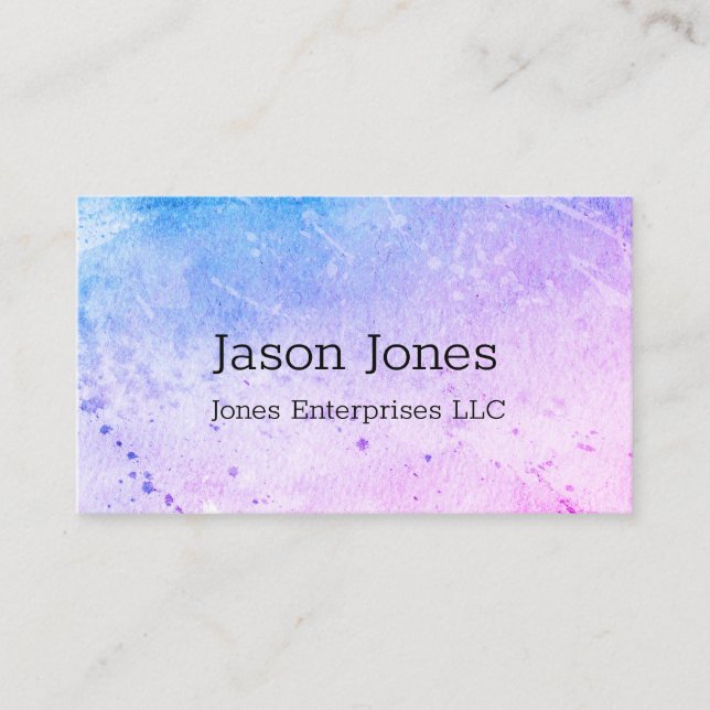 Cartão De Visita elegante design azul e roxo (Frente)
