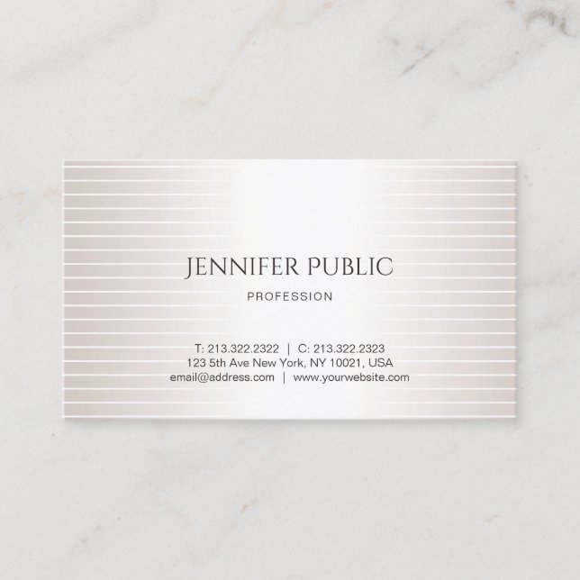 Cartão De Visita Elegante Design moderno planificante Glamorous Fau (Frente)