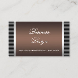 Cartão De Visita Elegante Design Preto Chocolate Marrom Cinza Prata