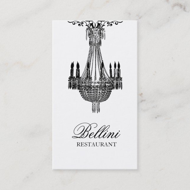 Cartão De Visita Elegante Design preto e branco de luxo (Frente)