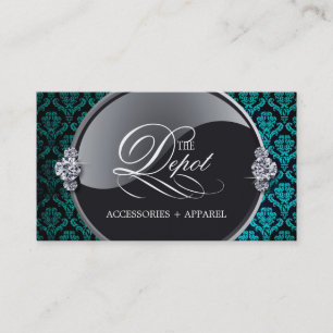 Cartão de visita elegante do damasco