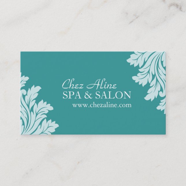 Cartão de visita elegante dos termas e do salão de (Frente)