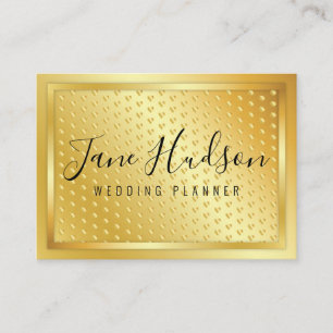 Cartão De Visita Elegante Dourado com Pintas Douradas Minimalista 3