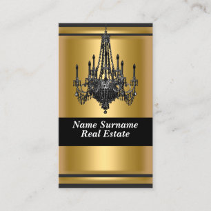 Cartão de Visita Elegante Dourado de Designer
