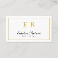 Elegante, Dourado e Branco Monograma Profissional