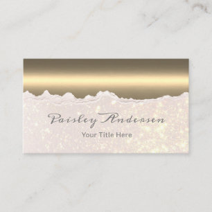 Cartão De Visita Elegante, Dourado e brilhante Design de papel rasg