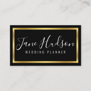 Cartão De Visita Elegante Dourado e preto - Simples e Mínimo Editáv