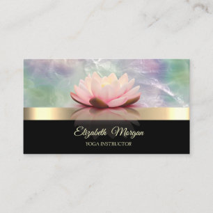 Cartão De Visita Elegante Dourado,Lotus Holographic Opal