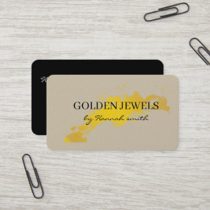 Cartão De Visita Elegante Dourado metal preto profissional moderno