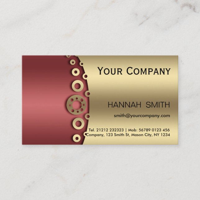 Cartão De Visita Elegante Dourado metal preto profissional moderno (Frente)