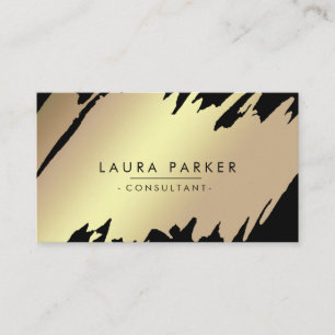 Cartão De Visita Elegante Dourado moderno de Splatter Professional