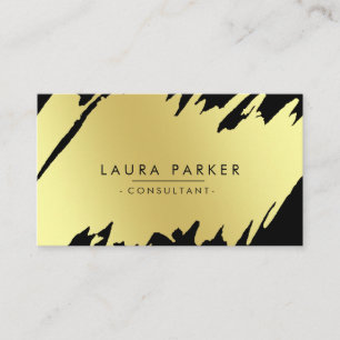 Cartão De Visita Elegante Dourado moderno de Splatter Professional