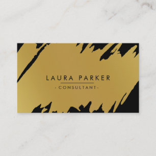 Cartão De Visita Elegante Dourado moderno de Splatter Professional