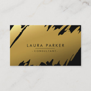 Cartão De Visita Elegante Dourado moderno de Splatter Professional
