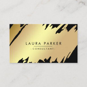 Cartão De Visita Elegante Dourado moderno de Splatter Professional
