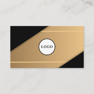 Cartão de Visita Elegante Dourado Preto