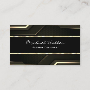 Cartão De Visita Elegante Dourado Preto elegante