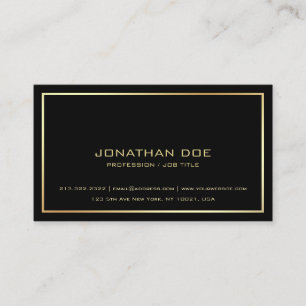 Cartão De Visita Elegante Dourado preto elegante profissional