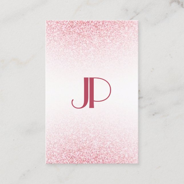 Cartão De Visita Elegante Dourado Rosa Rosa Rosa Rosa Moderno Perso (Frente)