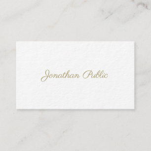 Cartão De Visita Elegante Dourado Script de aparência manuscrito mo