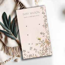 Cartão De Visita Elegante Dusky Floral Blush Stud 3 Earring Display