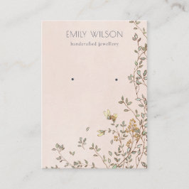 Cartão De Visita Elegante Dusky Floral Blush Stud Earring Display