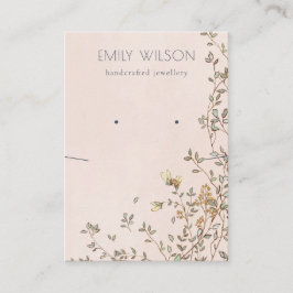 Cartão De Visita Elegante Dusky Floral Cor-de-Rosa Ocultando Colar