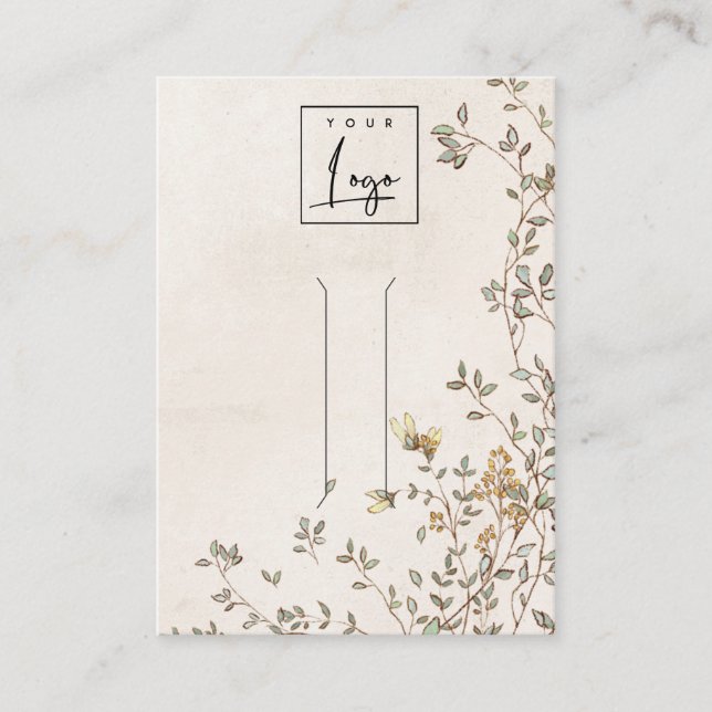 Cartão De Visita Elegante Dusky Floral Vine Vinha Pêlos de Marfim (Frente)