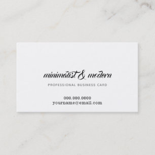 Cartão De Visita elegante e moderno professor branco minimalista