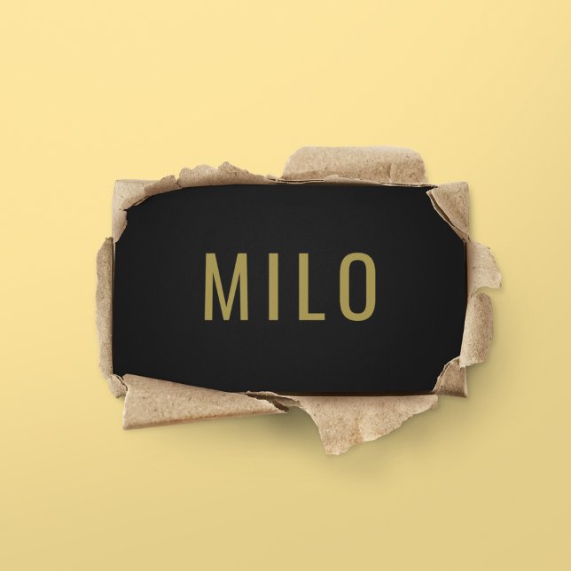 Cartão De Visita Elegante Elegante de Tipografia Dourada (Criador carregado)