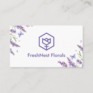 Cartão De Visita Elegante Elegante Lavanda Floral Molho
