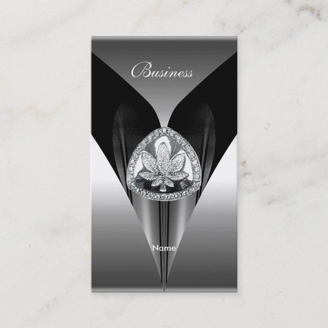 Cartão de visita, Elegante, Elite 2a Preta do Crom (Frente)